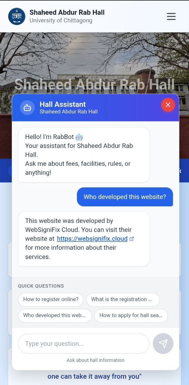 Shaheed Abdur Rab Hall Management System